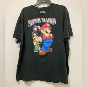 Nintendo Super Mario Cartoon Mens Graphic T-Shirt Black Tee Size 2X